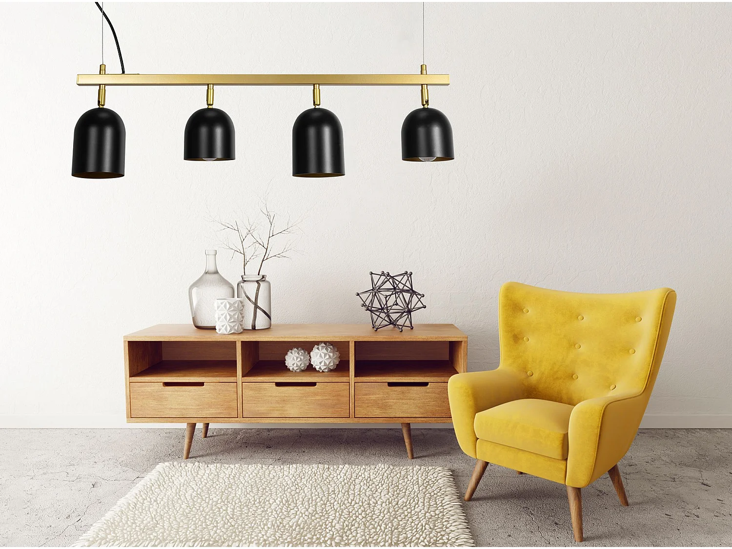Lampe Suspendue Toolight App1031-4Cp Black