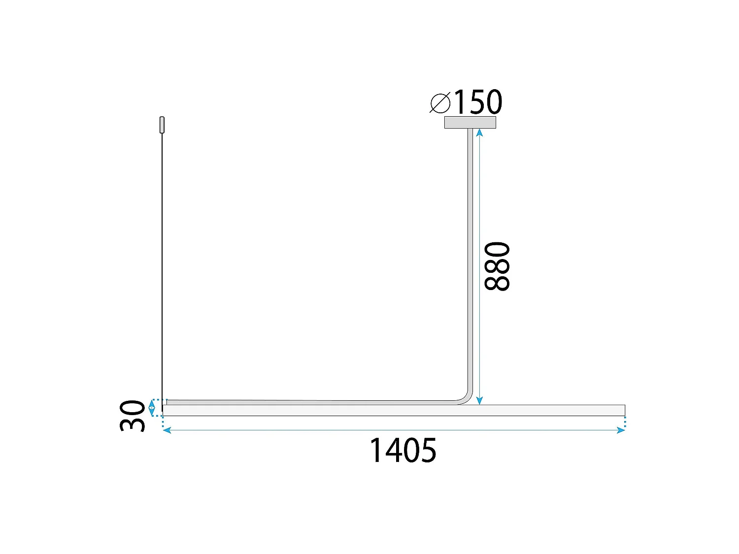 Hanglamp Toolight Led App1660-Cp 140Cm Black
