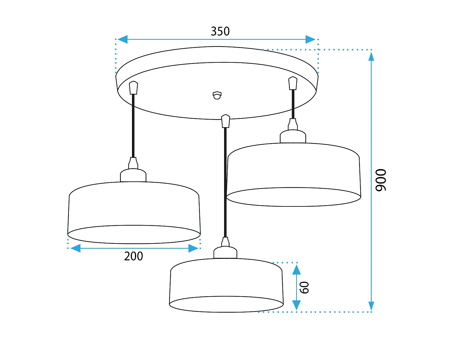 Lampe Suspendue Toolight App1334-3Cp Black
