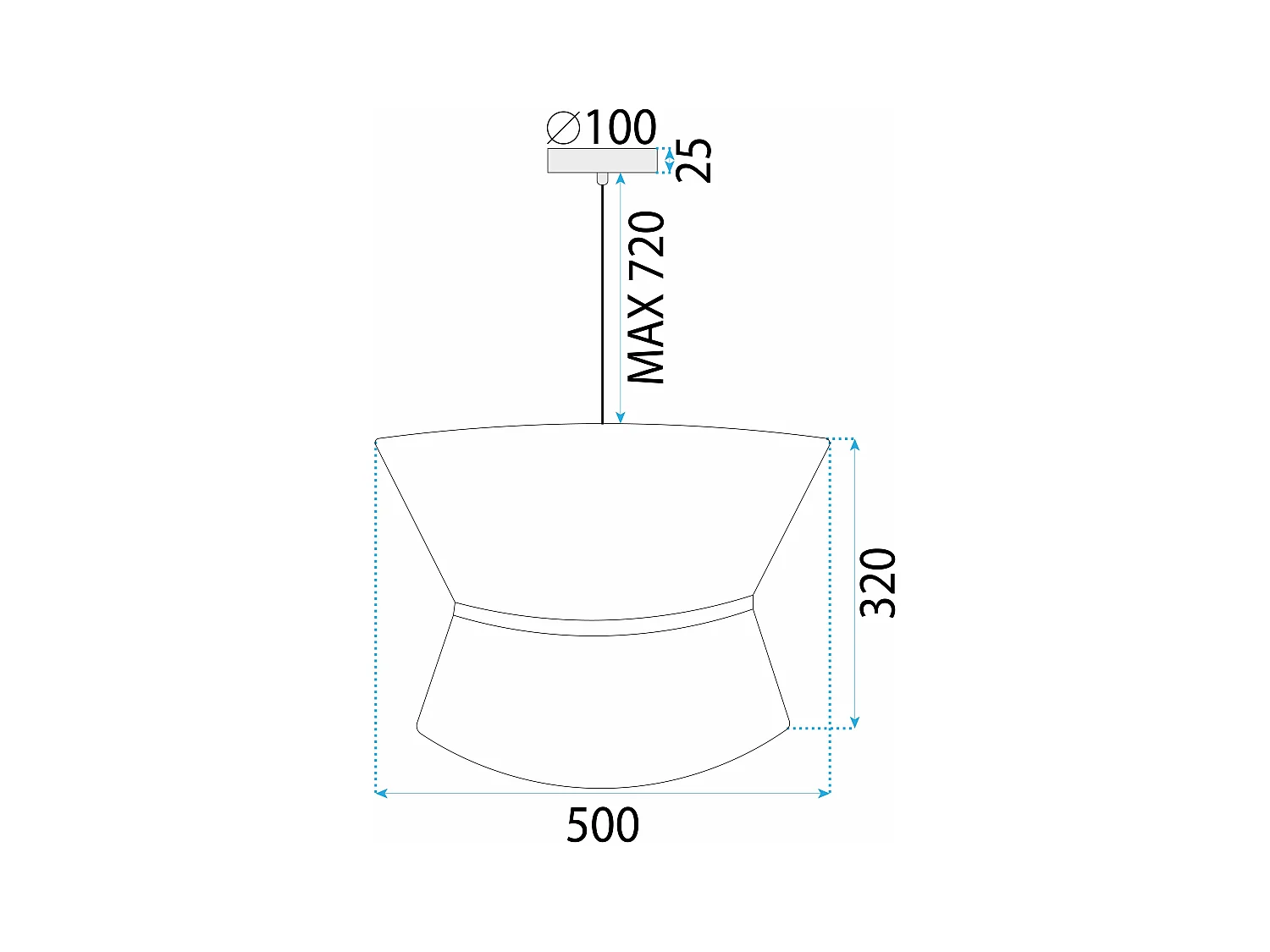 Lampe Suspendue Toolight App1503-1Cp Black