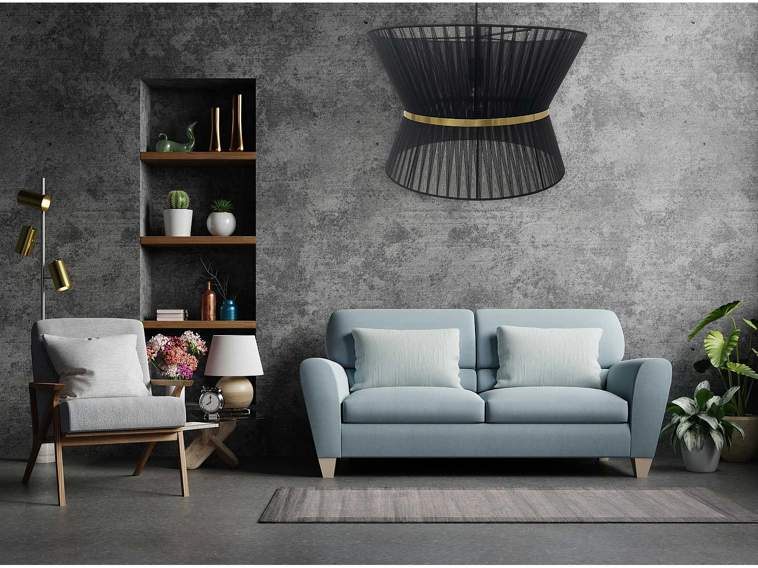 Lampe Suspendue Toolight App1503-1Cp Black