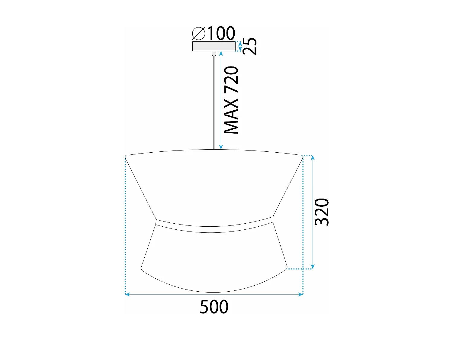 Lampe Suspendue Toolight App1503-1Cp Black