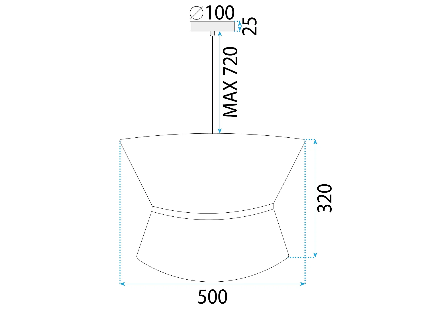 Lampe Suspendue Toolight App1503-1Cp Black