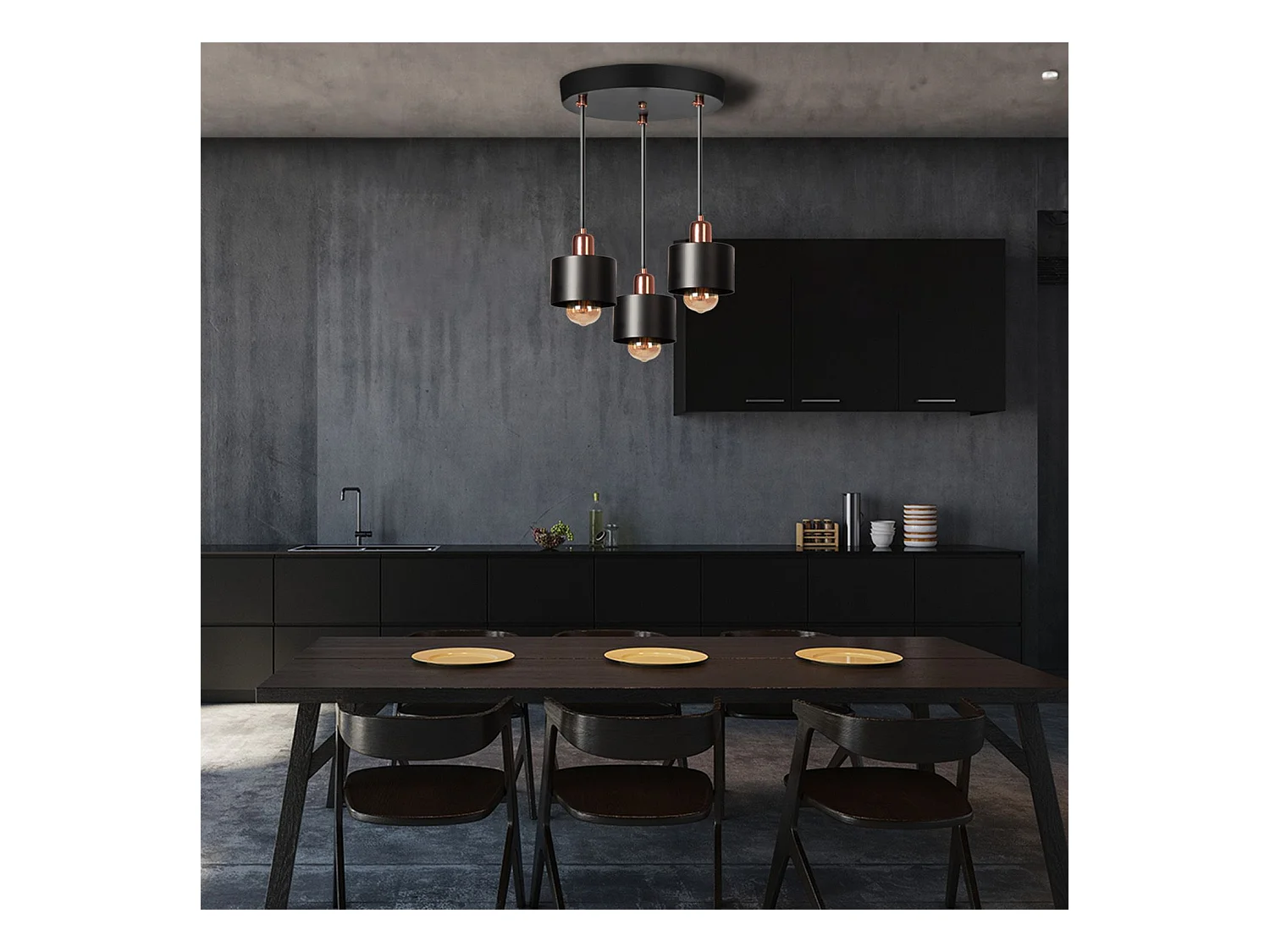 Lampe Suspendue Toolight App003-3Cpr Cali Black