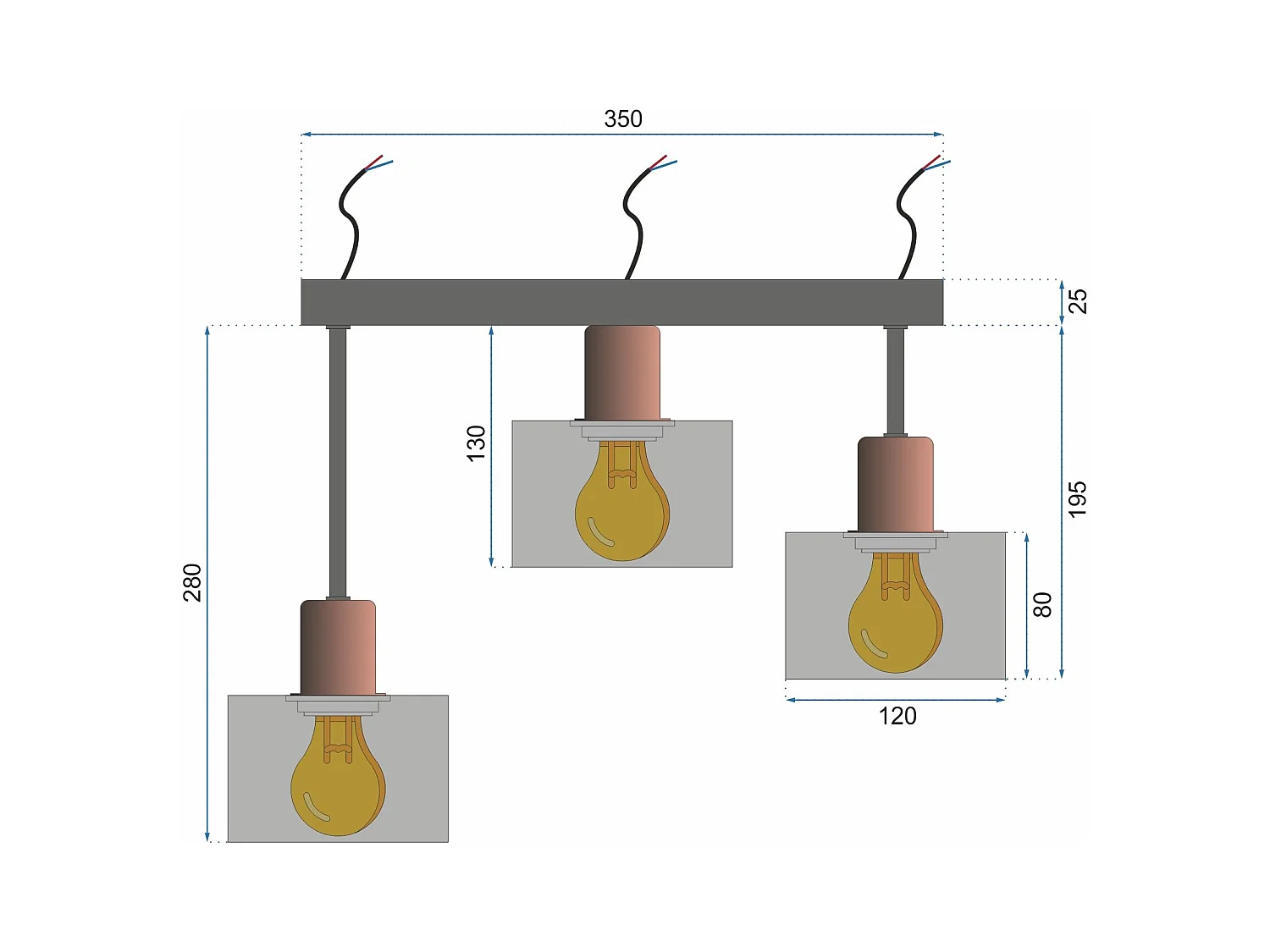 Lampe Suspendue Toolight App003-3Cpr Cali Black