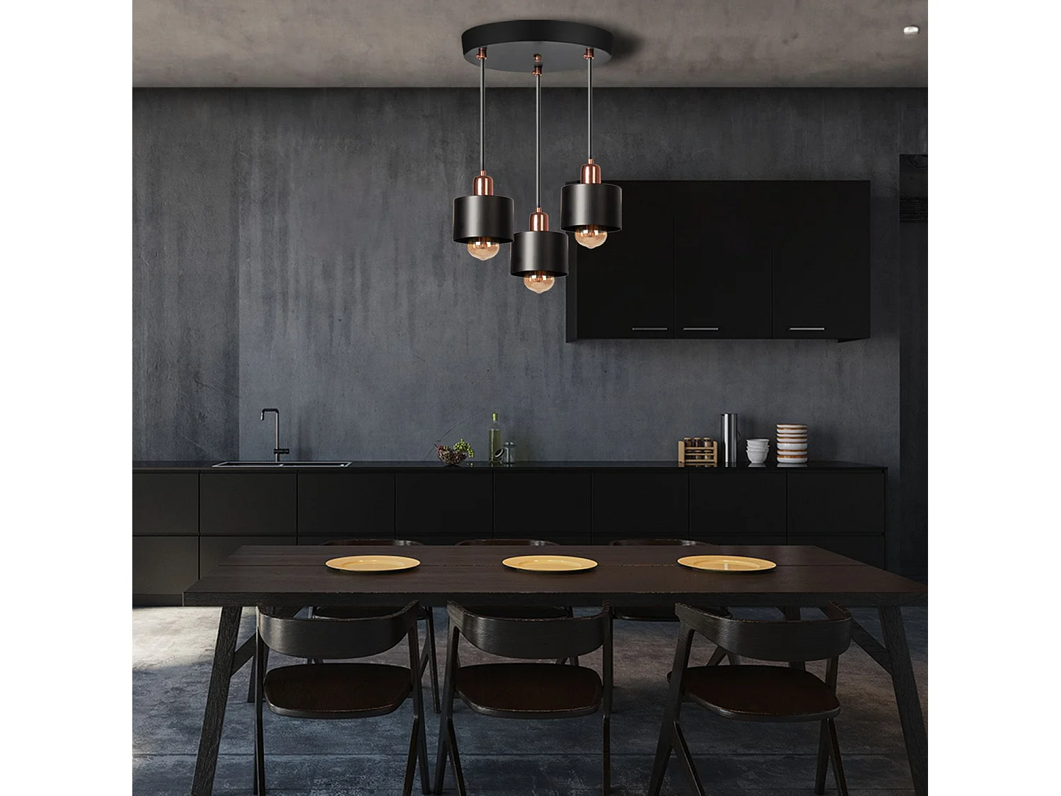 Lampe Suspendue Toolight App003-3Cpr Cali Black