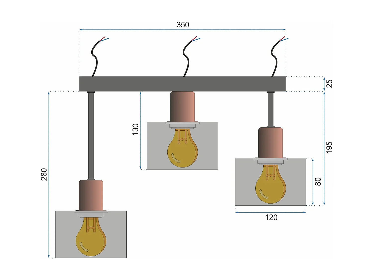 Lampe Suspendue Toolight App003-3Cpr Cali Black