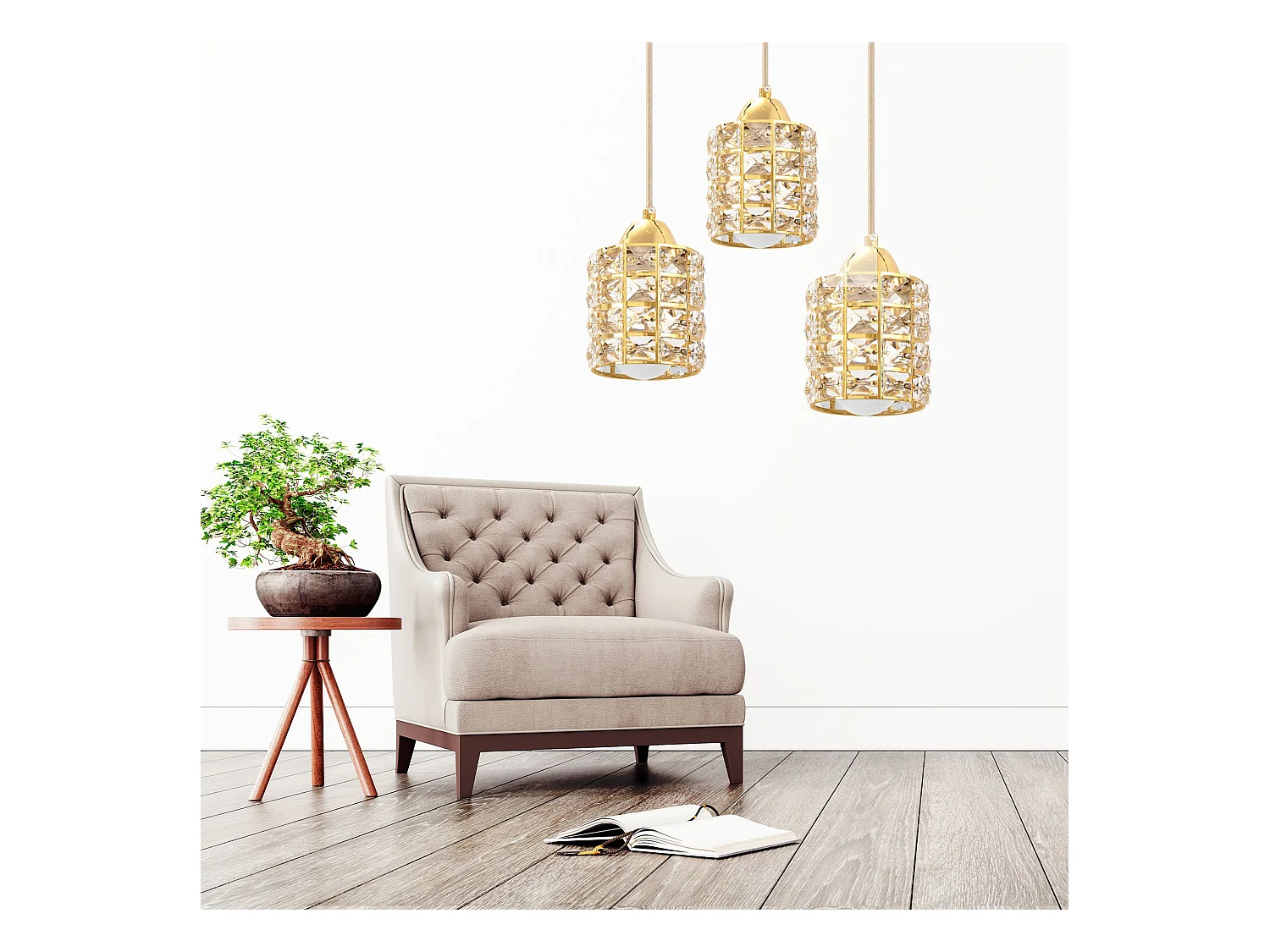 Hanglamp Toolight App726-3Crp Gold