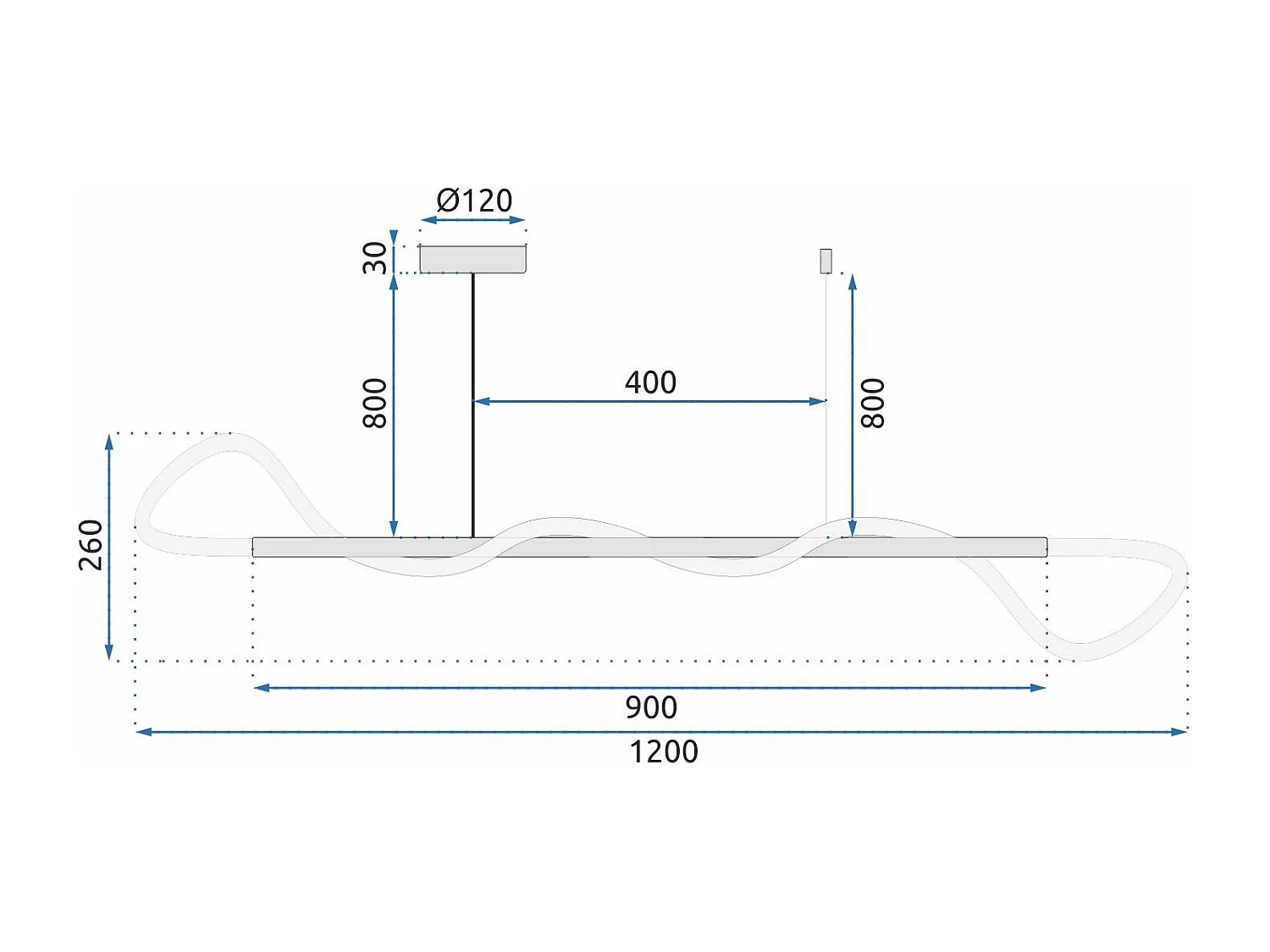 Hanglamp Toolight Led App855-Cp Long Chrome
