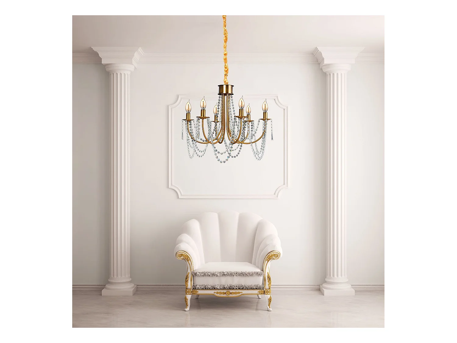 Lampe Suspendue Toolight App765-6Cp Gold