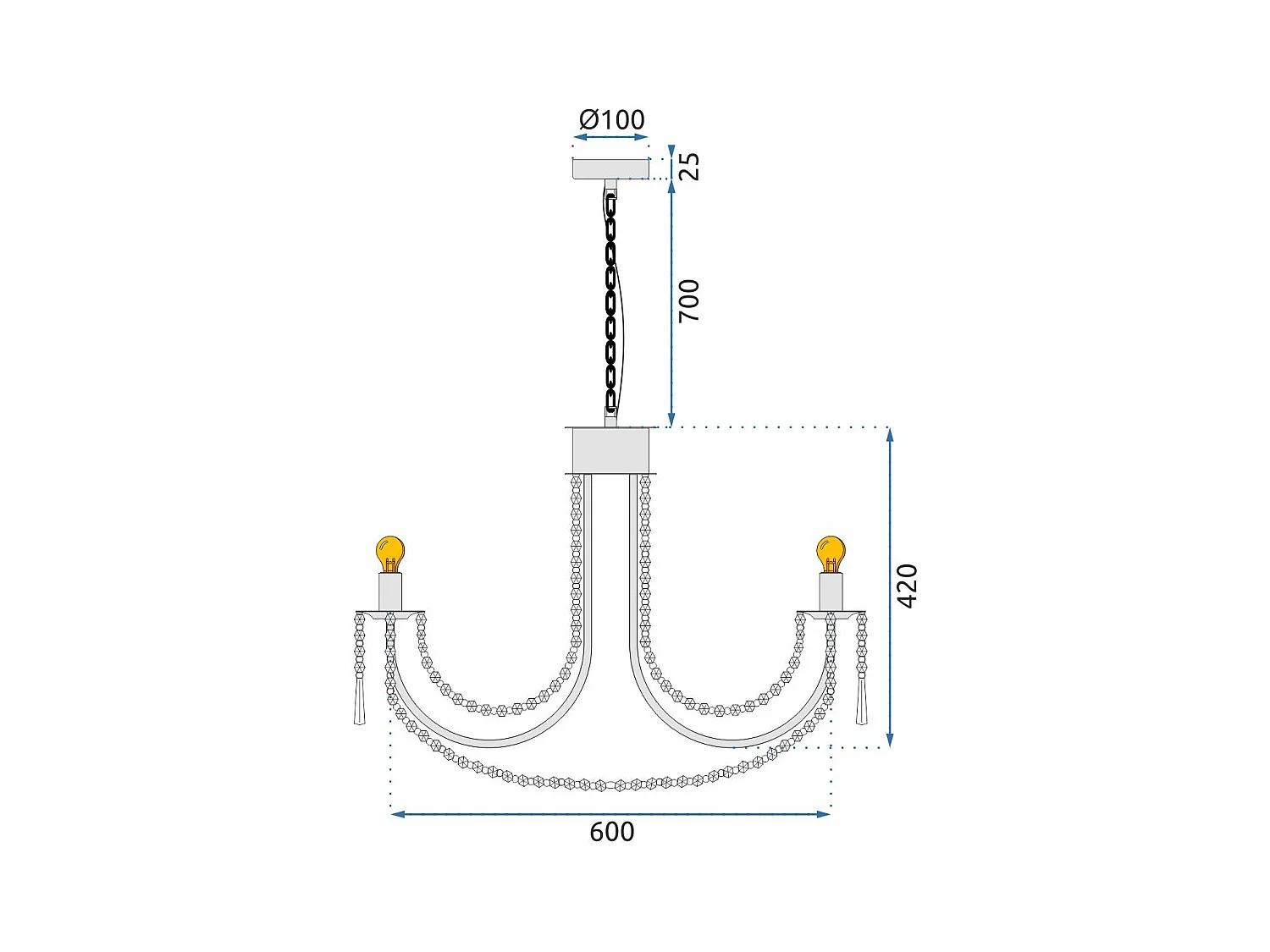 Lampe Suspendue Toolight App765-6Cp Gold