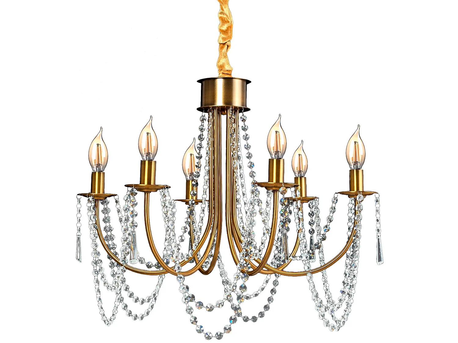Toolight APP765-6CP hængelampe guld 60X60X112CM