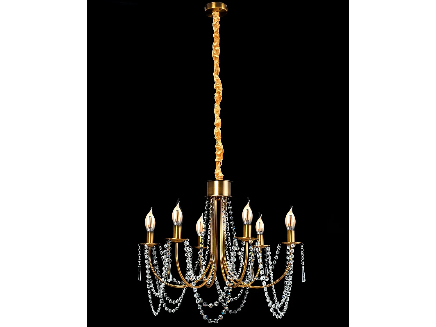 Toolight APP765-6CP hængelampe guld 60X60X112CM