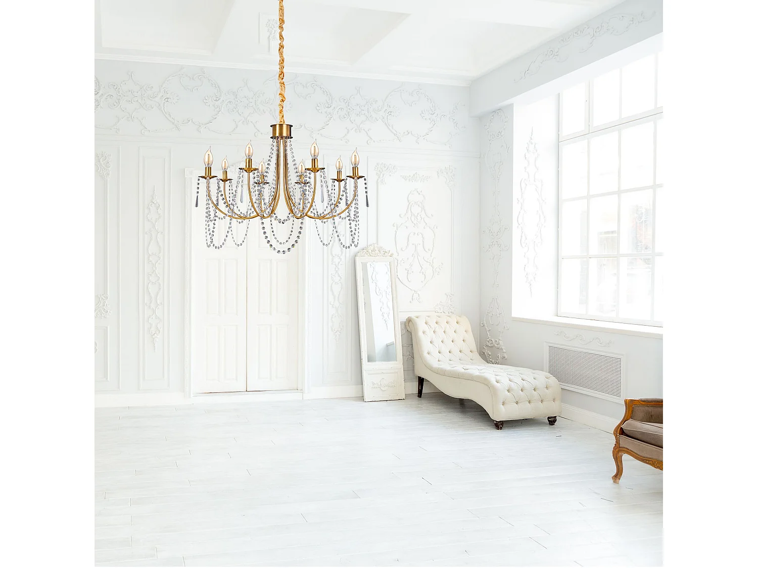 Toolight APP765-6CP hængelampe guld 60X60X112CM