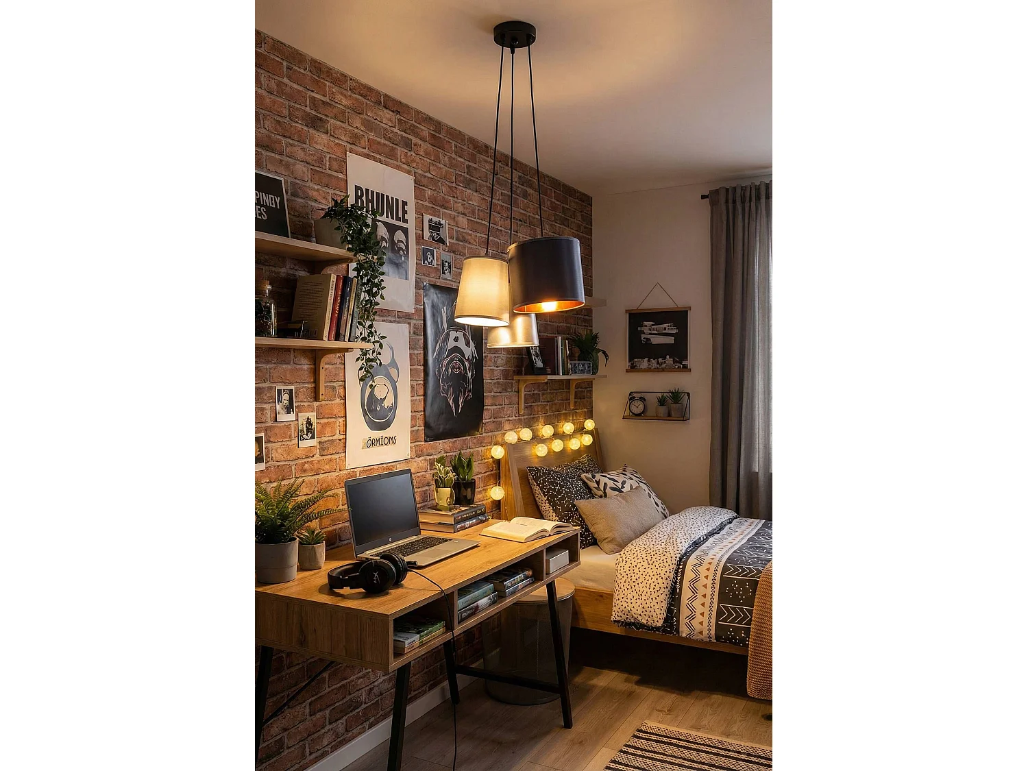 Lampe Suspendue Toolight App971-3Cp Grey Gold