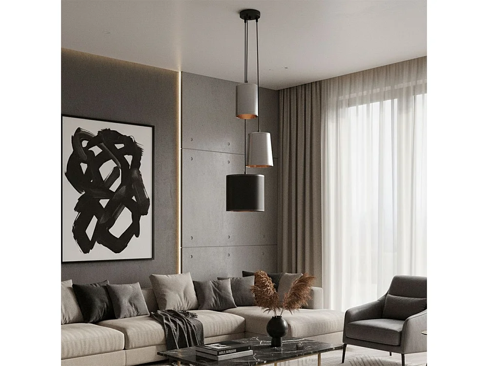 Lampe Suspendue Toolight App971-3Cp Grey Gold