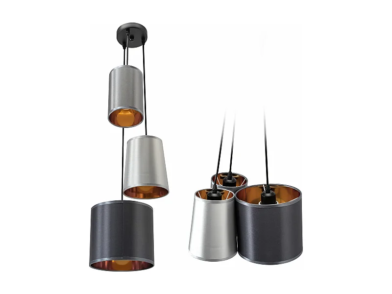 Candeeiro Suspenso Toolight App971-3Cp Grey Gold