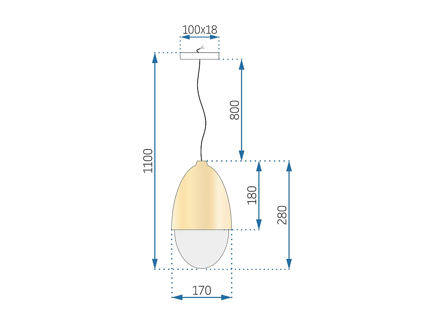 Lampe Suspendue Toolight App952-1Cp Ground 14Cm Brown