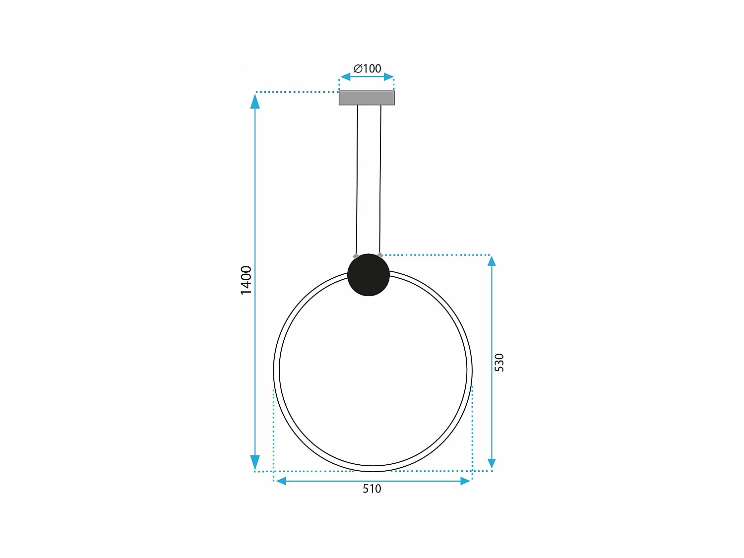 Lampe Suspendue Toolight Led App1398-Cp 50Cm Black