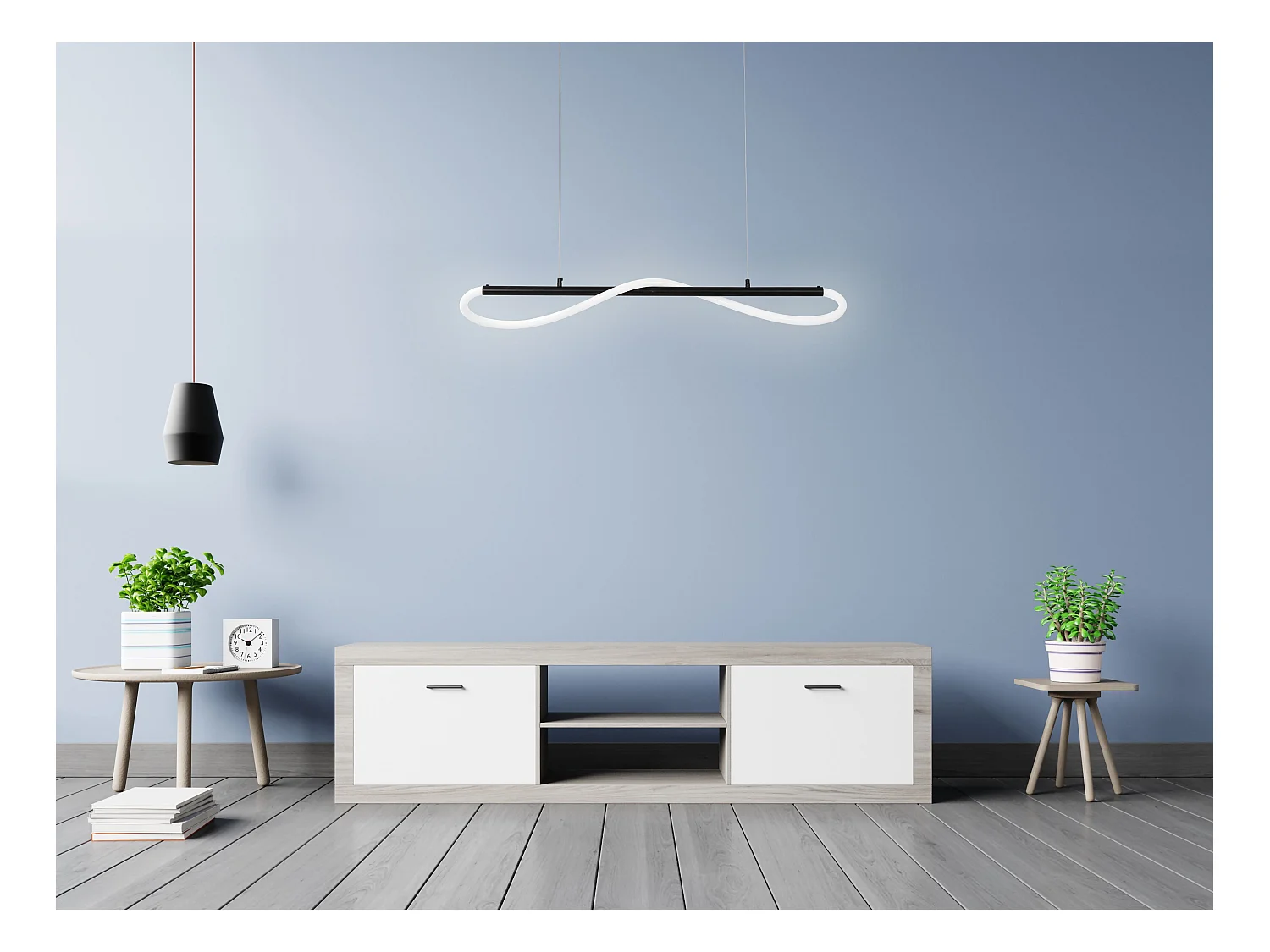 Lampe Suspendue Toolight Led App853-Cp Long Black