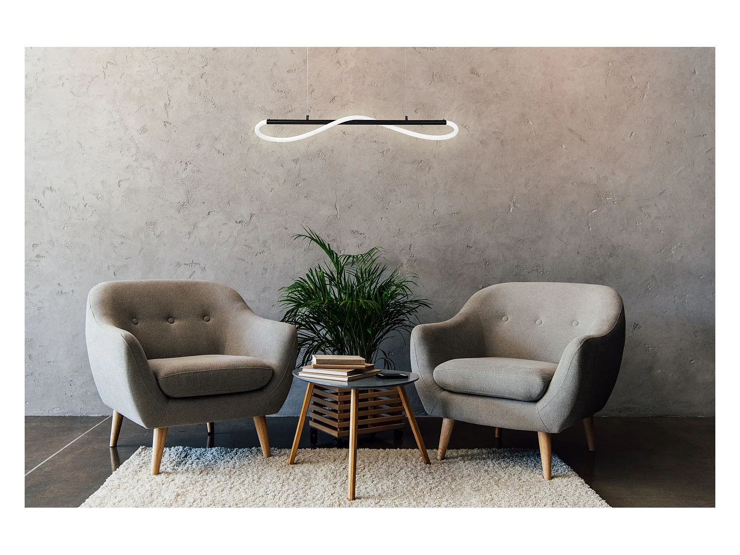 Lampe Suspendue Toolight Led App853-Cp Long Black