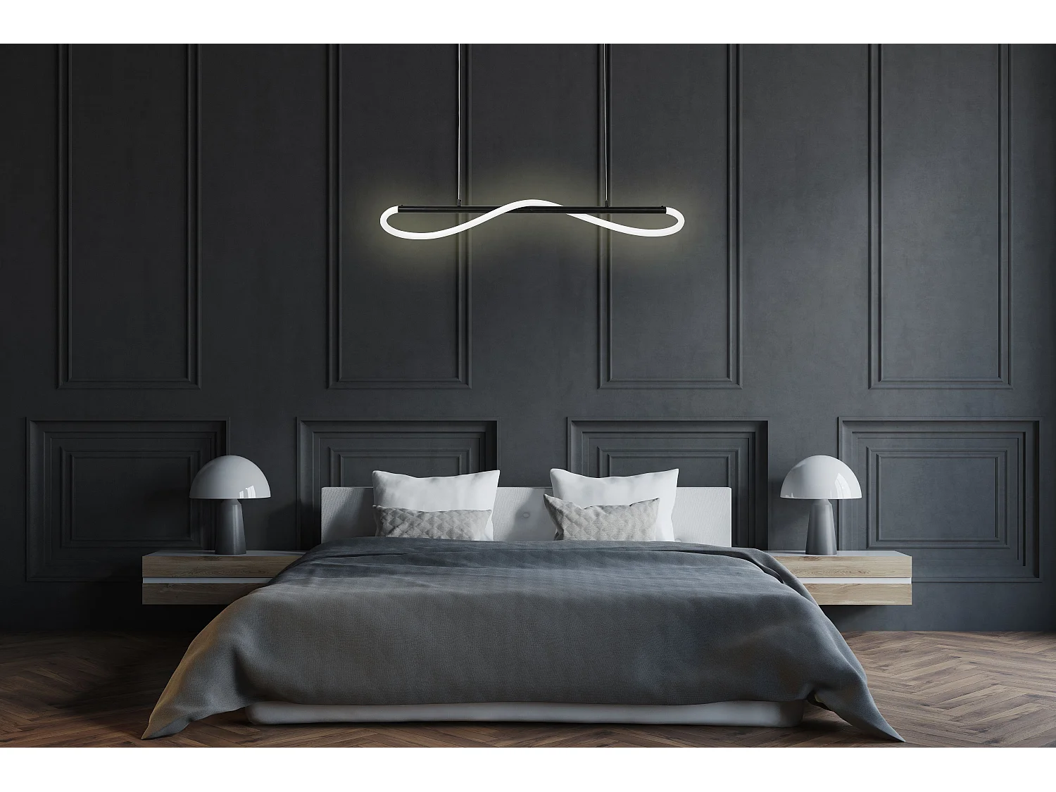 Lampe Suspendue Toolight Led App853-Cp Long Black