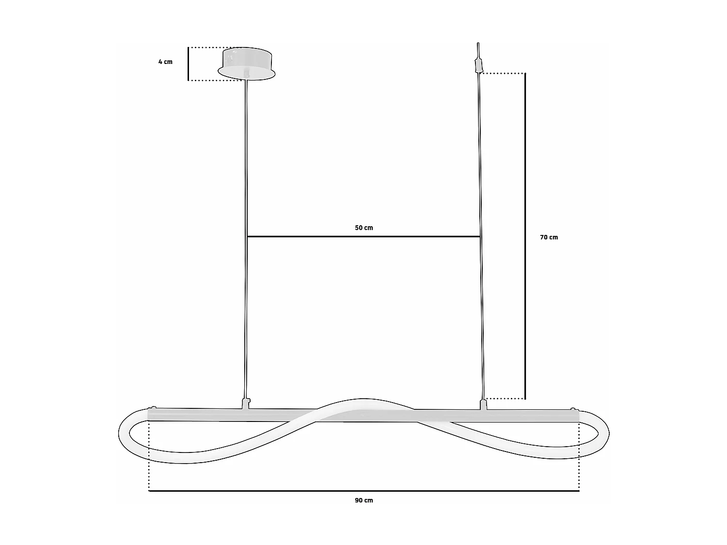 Lampe Suspendue Toolight Led App853-Cp Long Black