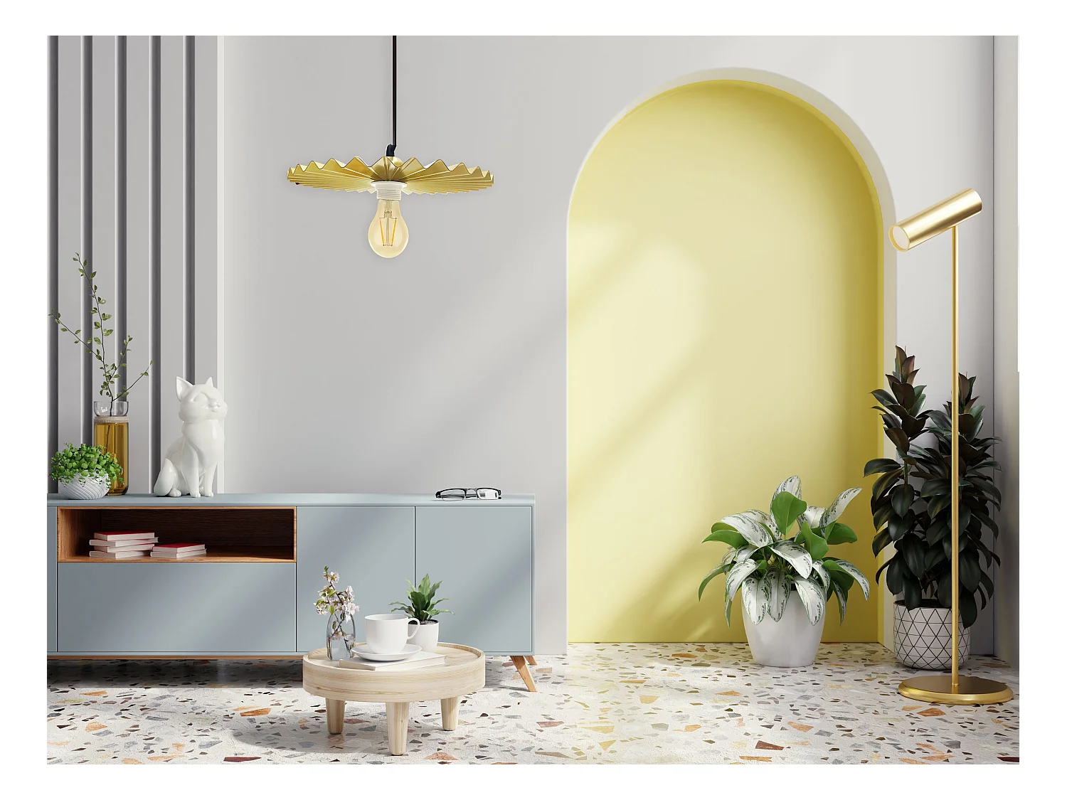 Lampe Suspendue Toolight App1453-1Cp 30Cm Gold