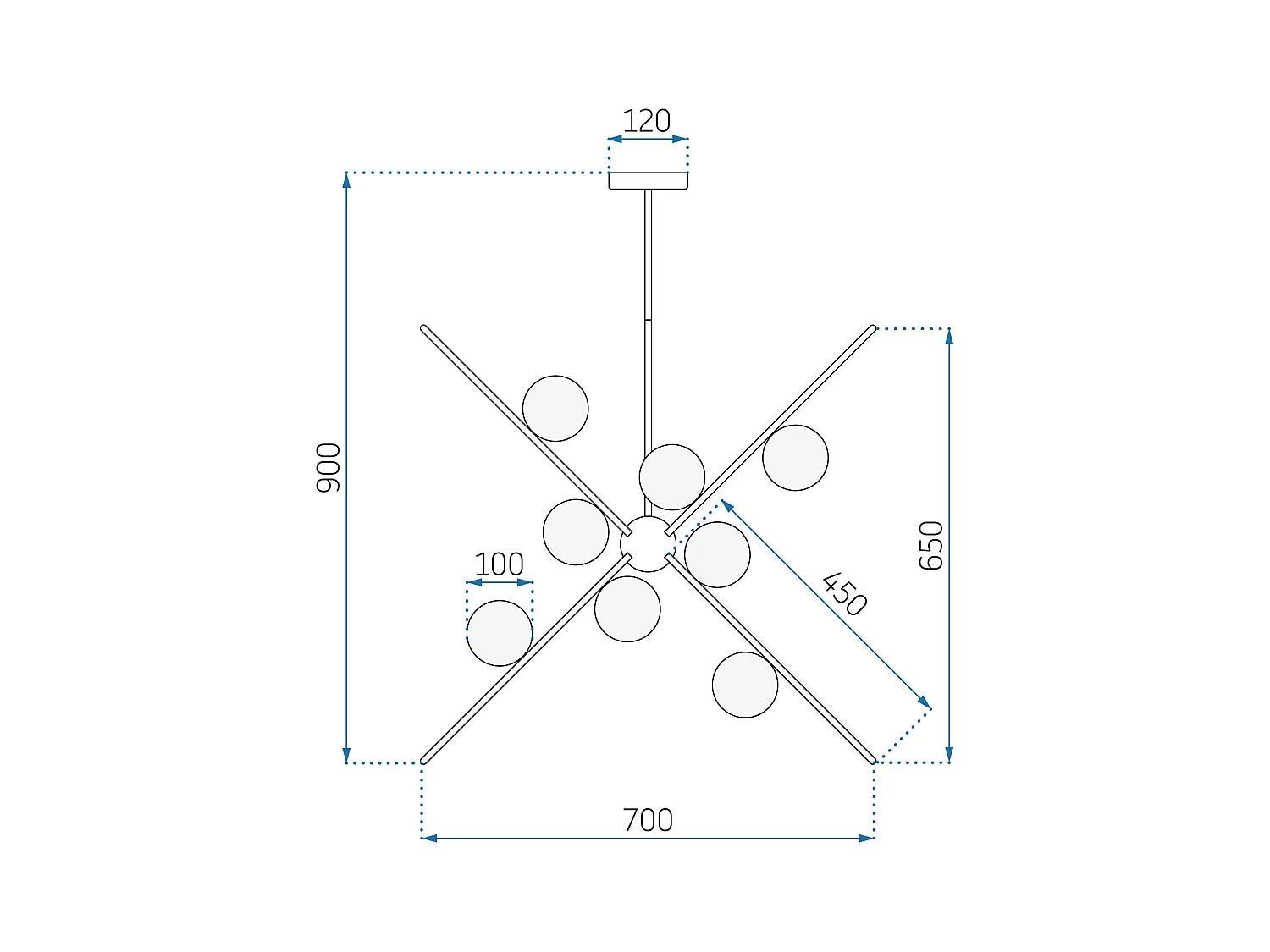 Lampe Suspendue Toolight App999-12Cp Black