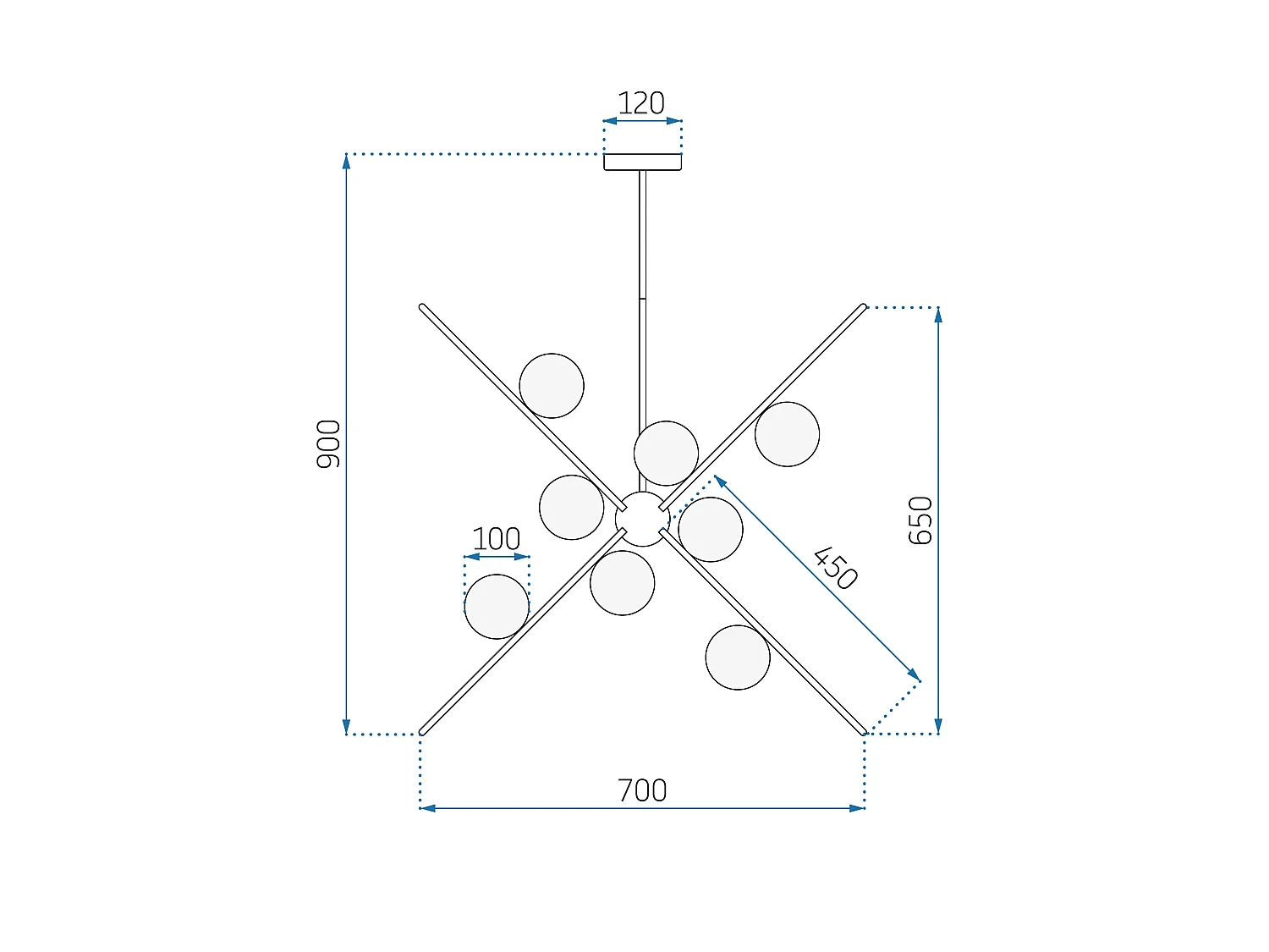 Lampada Toolight App999-12Cp Black
