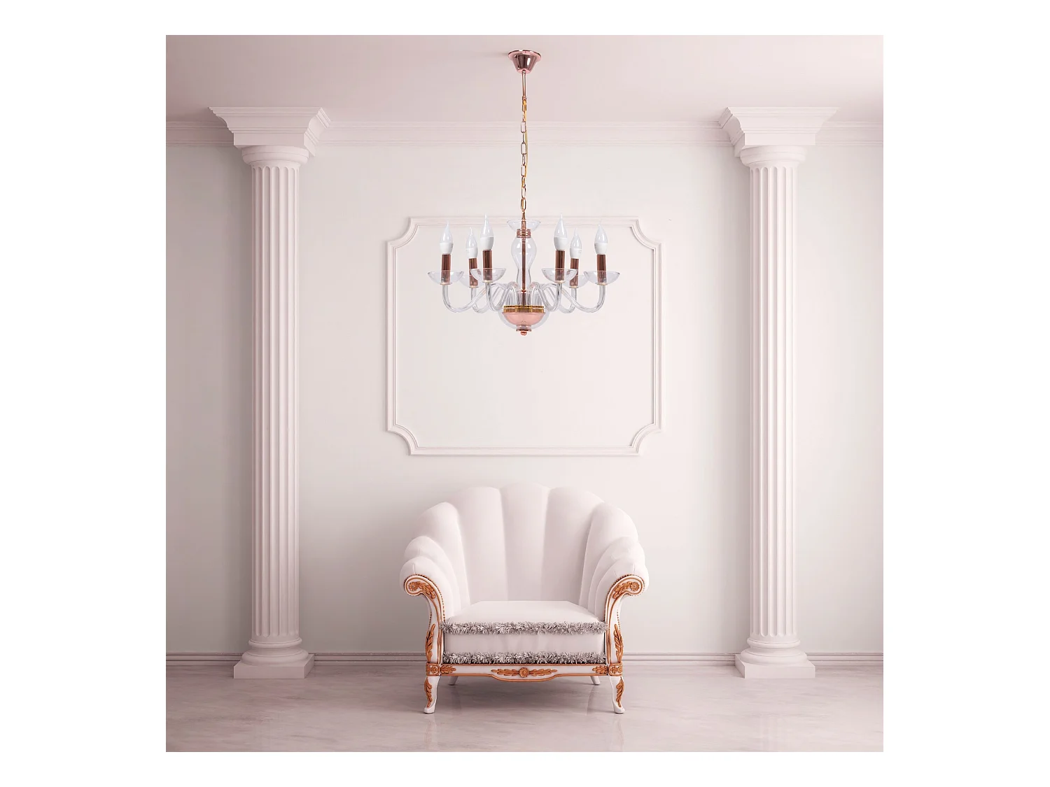 Hanglamp Toolight App1081-6Cp Rose Gold