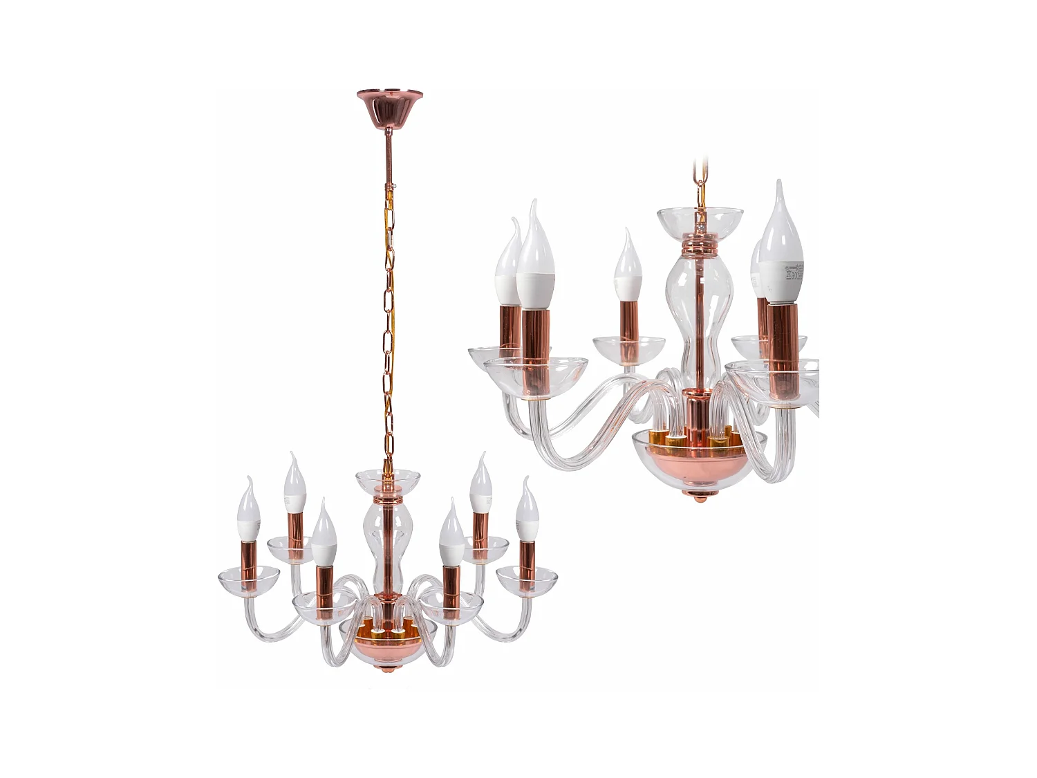 Lampe Suspendue Toolight App1081-6Cp Rose Gold