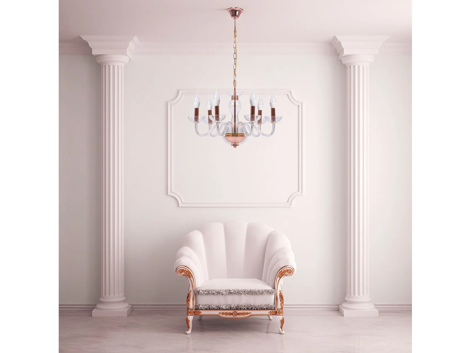 Lampe Suspendue Toolight App1081-6Cp Rose Gold