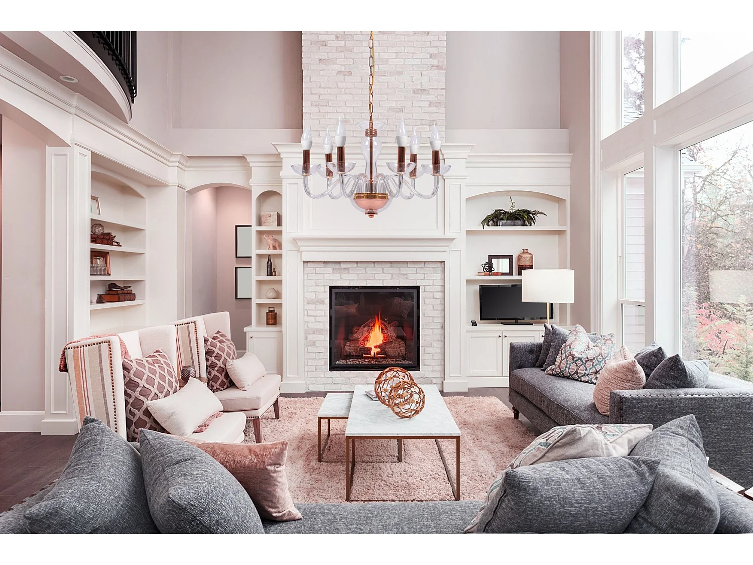 Lampe Suspendue Toolight App1081-6Cp Rose Gold