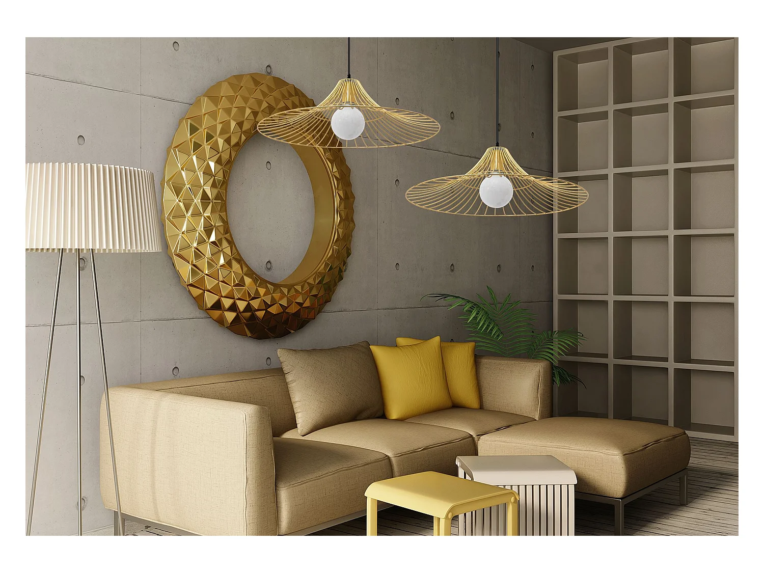 Lampe Suspendue Toolight App499-1Cp Gold