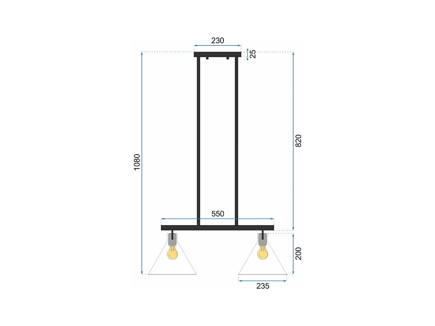Lampe Suspendue Toolight App317-2Cp Black