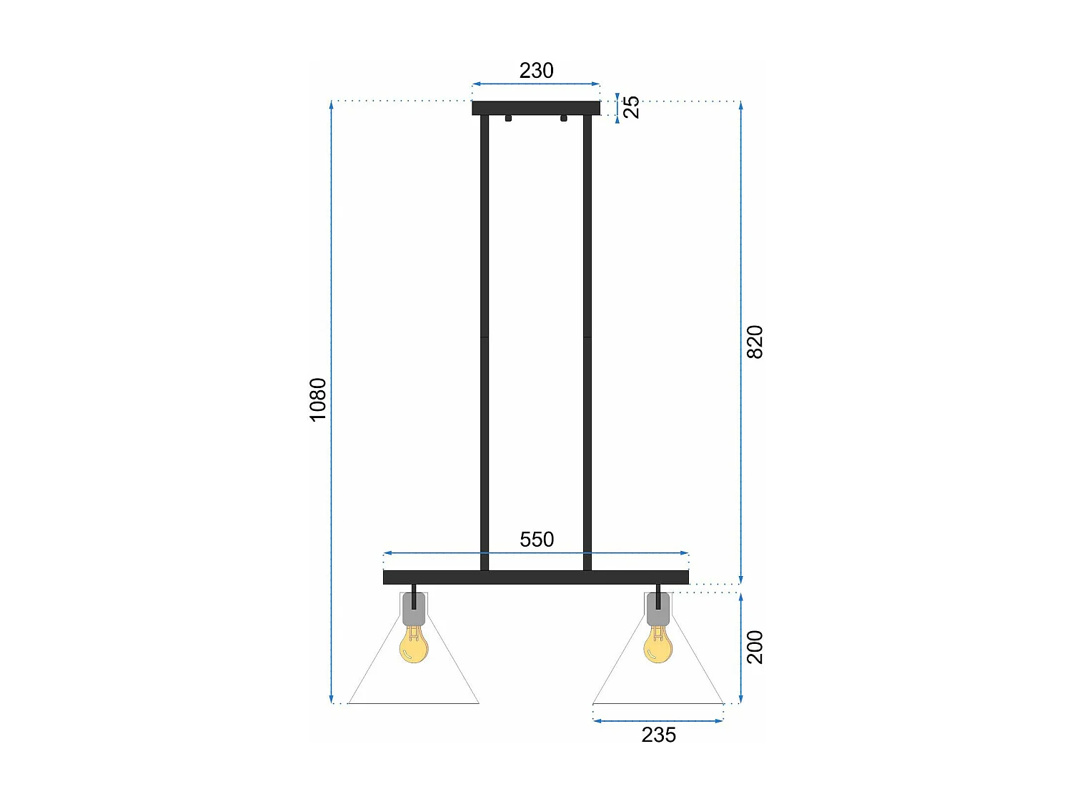 Lampe Suspendue Toolight App317-2Cp Black