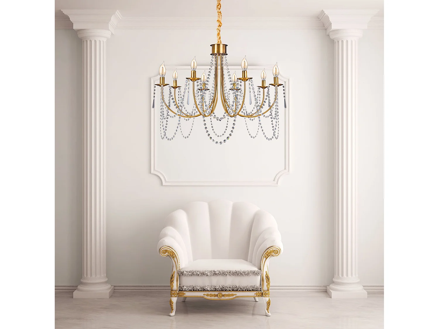 Lampe Suspendue Toolight App766-8Cp Gold