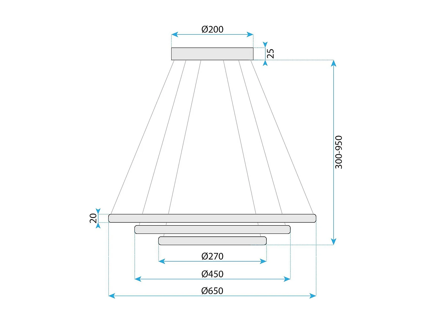 Lampe Suspendue Toolight Led G036-Cp Gold