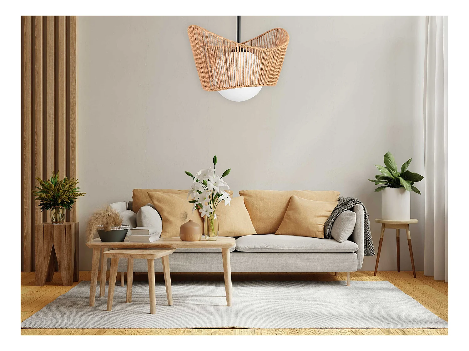 Lampe Suspendue Toolight App1589-1Cp Boho Beige