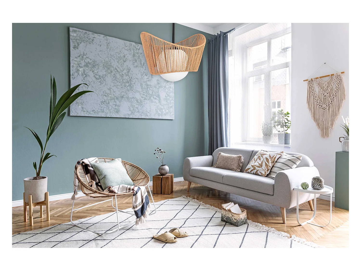 Lampe Suspendue Toolight App1589-1Cp Boho Beige