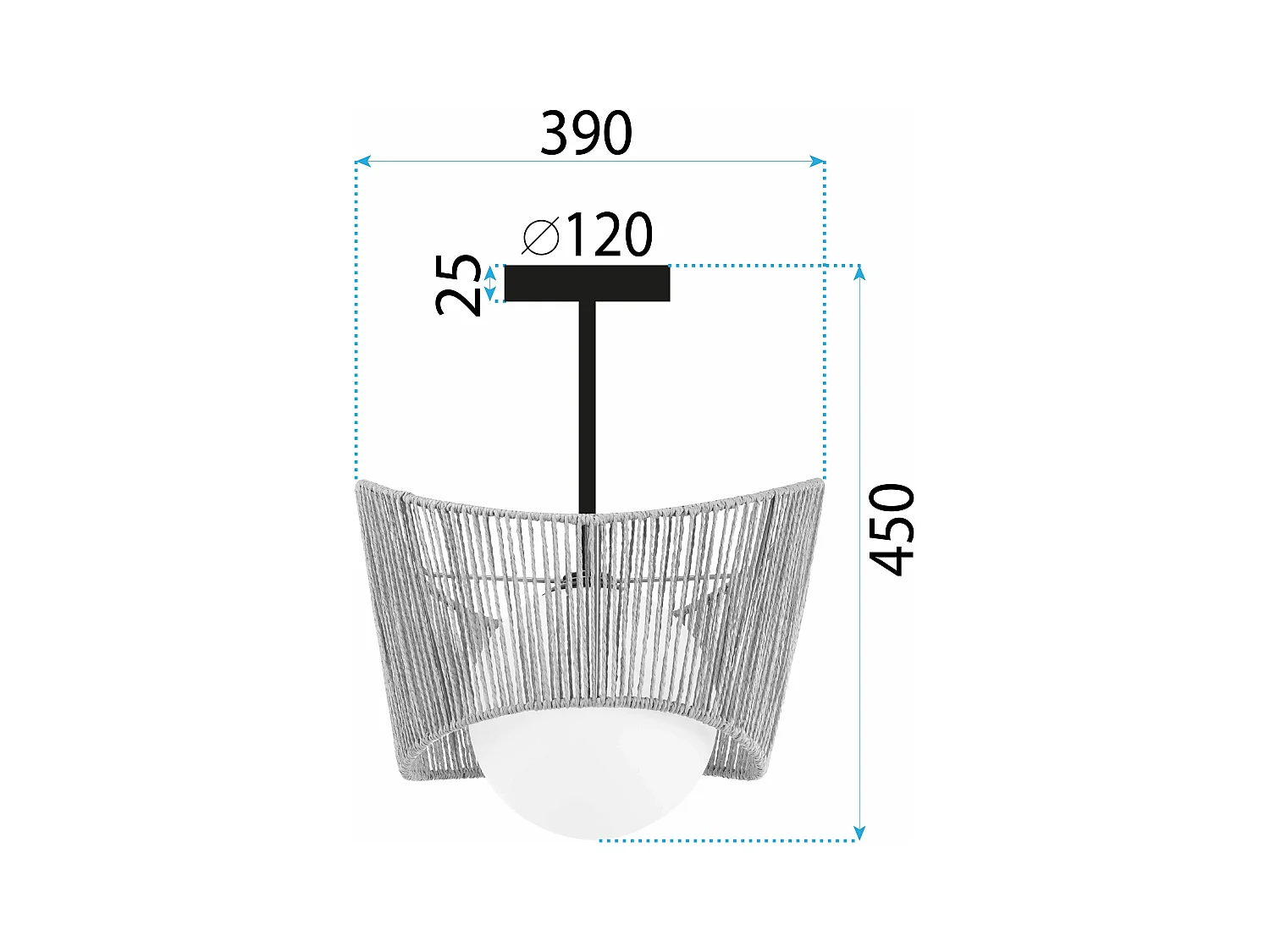 Lampe Suspendue Toolight App1589-1Cp Boho Beige