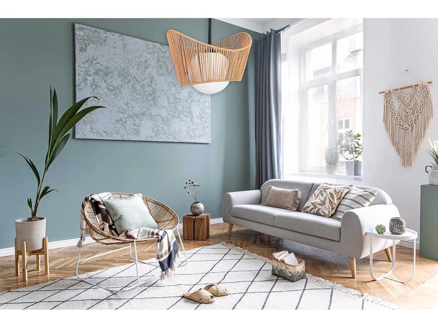 Lampe Suspendue Toolight App1589-1Cp Boho Beige