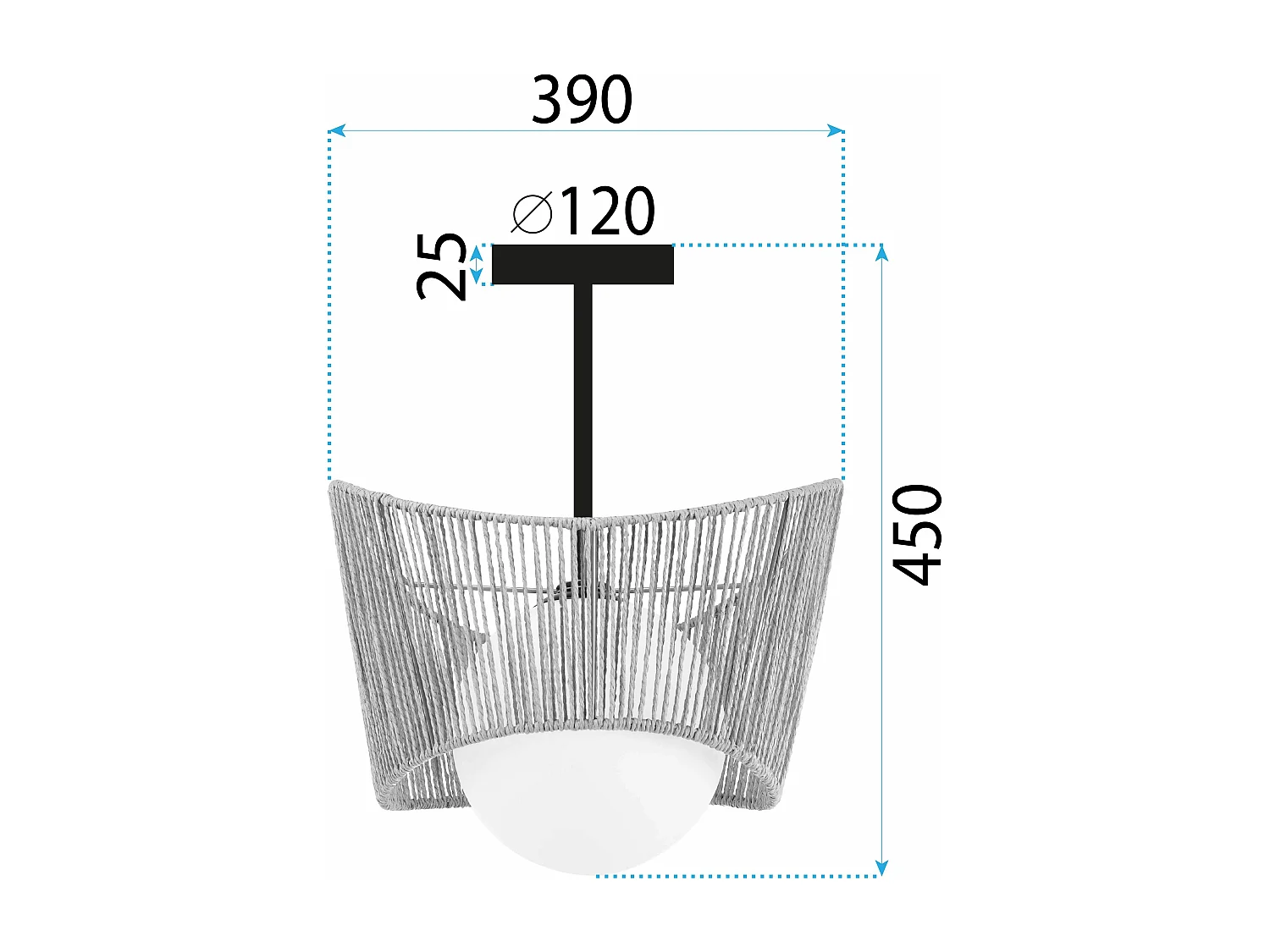 Lampe Suspendue Toolight App1589-1Cp Boho Beige