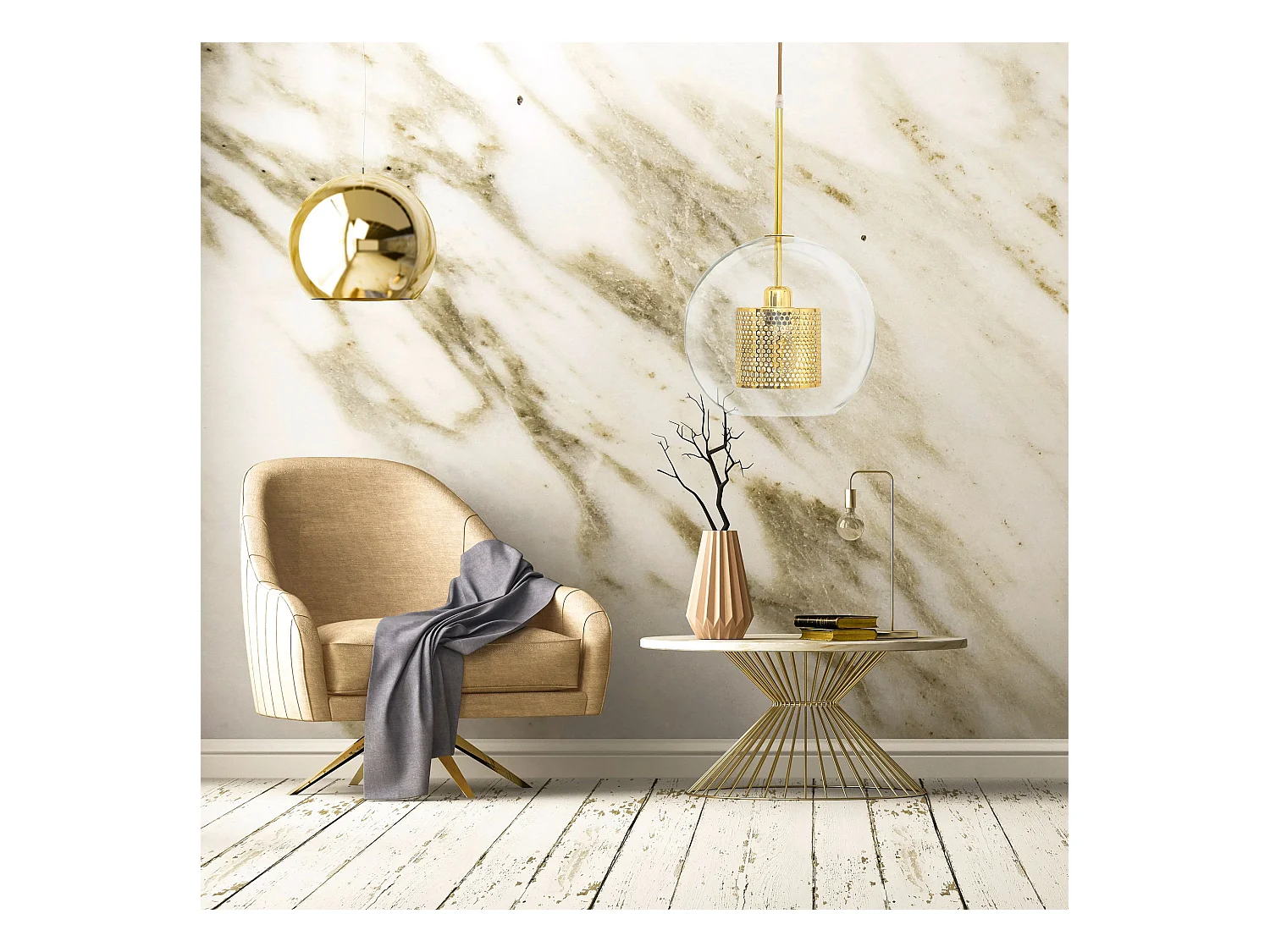 Lampe Suspendue Toolight App556-1Cp 30Cm Gold