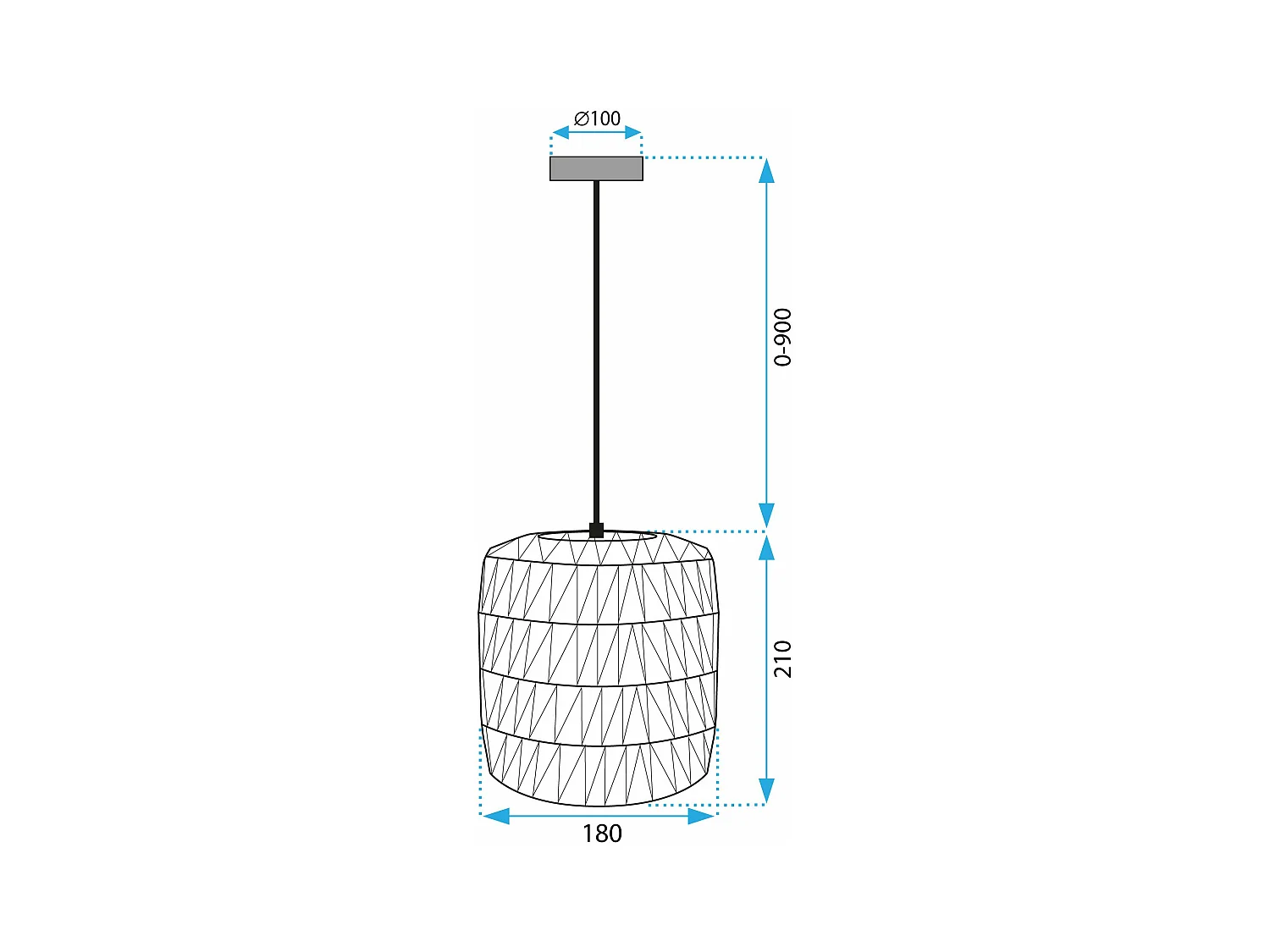 Lampe Suspendue Toolight App1252-1Cp Boho Black