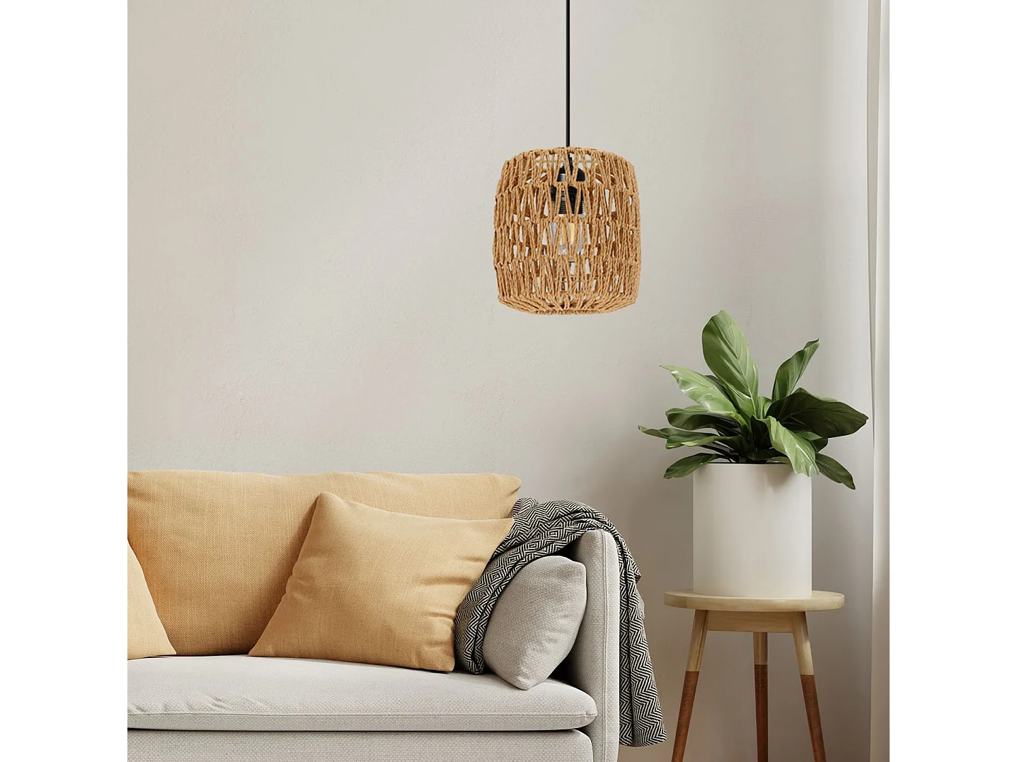 Candeeiro Suspenso Toolight App1252-1Cp Boho Black