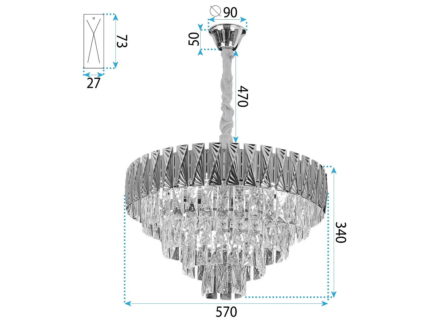 Lampe Suspendue Toolight G060-Cp 60Cm Gold