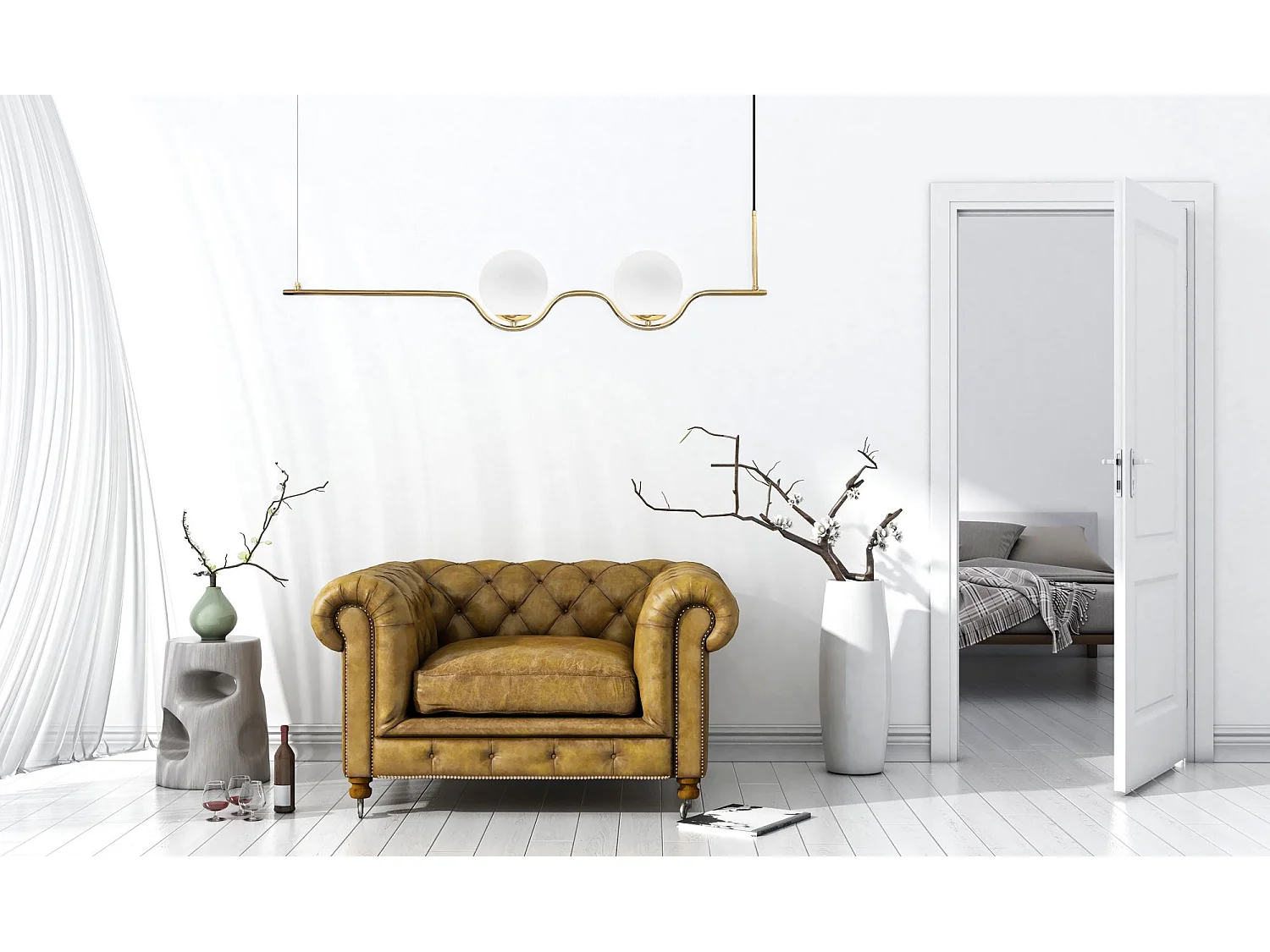 Lampe Suspendue Toolight App981-2Cp Gold