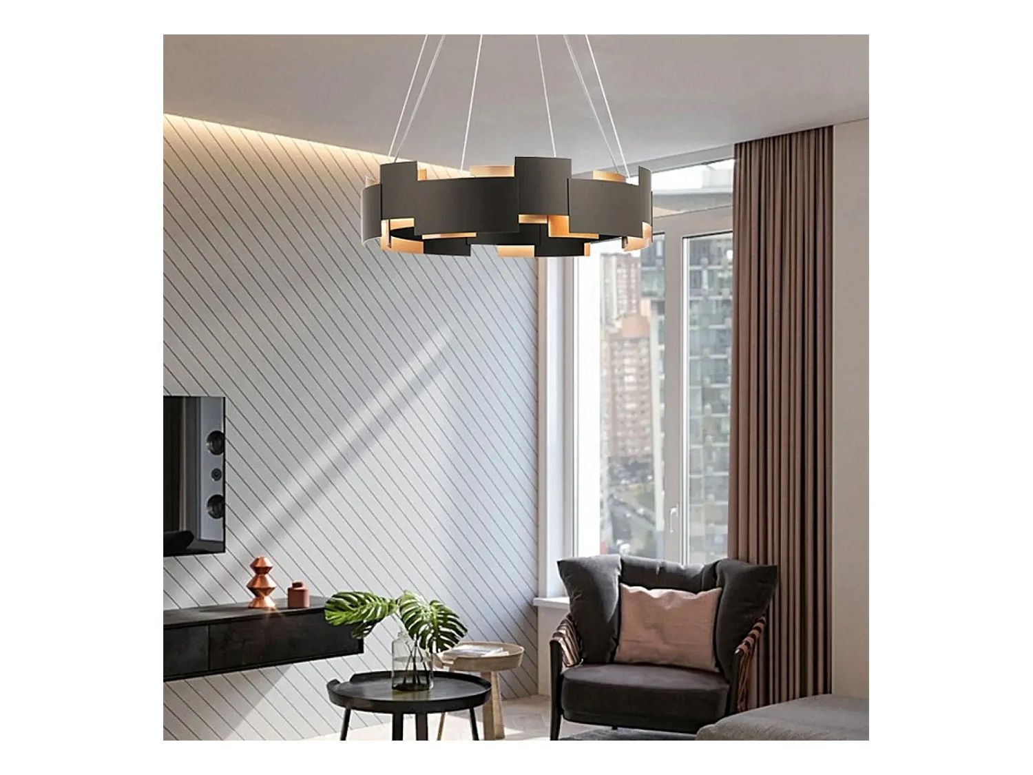 Lampe Suspendue Toolight App1561-6Cp Black